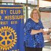 Lamar Democrat/Melody Metzger
A check in the amount of $1,000 was presented by Astra Ferris, right, president of the Lamar Rotary Club, to Ginnie Keatts with Truman Area Transportation Service (T.A.T.S.).