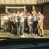 The Lockwood High School football team spends their Friday mornings, before school, greeting the elementary/middle school kids. Here they are pictured in front of the Lockwood Grade School. Since so many of the kids look up to the team, they are happy to be welcomed to school in this manner. Of course, the football players enjoy it as much as the kids.