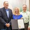 Photo courtesy of Missouri Department of Agriculture
On behalf of Governor Greitens, Director Chinn has proclaimed October as Pork Month in Missouri. Pictured with Director Chinn are Francis Forst from Synergy in Lamar and Don Nikodim, director of Missouri Pork Producers.