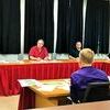 Lamar Democrat/Autumn Shelton
The school board reviews different options for the football stadium project.