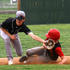Photo by Terry Redman
Lamar shortstop Trent Tucker takes the throw late as this Columbus Titan steals second base.