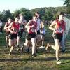 Blaine Breshears led the pack of runners at the Big 8 Conference held in McDonald County. Following him are Jacob Morrison, Quintin Webb and Cameron Bailey.