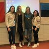 Foreign exchange students in Rodney Baldridge’s class, left to right, Serena, Natalya, Kaisa and Khrystyna, are giving their presentations.