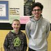 Golden City Middle School January Student of the Month is Ryan Lesher, left, with Arlo Stump, right, being recognized as Golden City High School January Student of the Month.