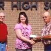 Pictured with Lamar school nurse Diana Ball are Merdith Chapman, left and Henry Taffner, right.