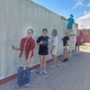Lamar High School seniors Kseniia Ponomarova, Ashlyn Stettler, Charley Fanning, Matleigh Wright, Erica McCaslin and Phajjia Gordon volunteered to paint a container at the Good Samaritan Shop on Senior Volunteer Day.