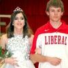 Lamar Democrat/Rhiannon Morrow
Megan Short, a senior at Liberal High School, was crowned 2016-17 basketball homecoming queen. She is escorted by Cade Spencer.