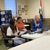 Lamar Democrat/Melody Metzger
Kileigh Ball, Ashlynn Ball and Mikayla Madison represented the 4-H youth that were involved with the Laurann Robertson Nature Trail and the Community Mini Food and Reading Pantries.