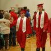 Lamar Democrat/Payton Morrow
The Liberal High School Class of 2022 held its commencement Sunday afternoon. Here (from left) Bracy Martinez, Mateo Maze and Connor Trout enter the Liberal High School gymnasium for the last time as students at LHS.