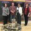 Pictured are, left to right, West Elementary Librarian J.J. Shaw, author Jefferson Knapp, State Librarian of Missouri Robin Westphal and Barton County Library Director Carol Darrow.
