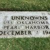 One of the markers for the unknown soldiers aboard the USS Oklahoma.