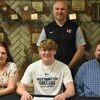 Golden City High School product Lane Dunlap, a graduate of the Class of 2021, recently signed a letter of intent to play football for Westminster College in Fulton. Through the co-op between Golden City and Lockwood High School, Dunlap was a standout at Lockwood. He is shown here signing with Lockwood football coach Clay Lasater and his parents, Anisha and Travis Dunlap.
