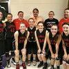 On December 16, 2016, the eighth grade Lamar Lady Tigers battled the Aurora Houn Dawgs to a 33-31 victory in the third place game of the Big 8 Conference Tournament in Monett. Pictured, left to right, are, front row, Lizzy Davidson, Kara Morey, Elly Haun, Kaitlyn Davis and Sydney Moore; back row, Elisea Daniels, Sierra White, seventh grade girls coach Jami Bauer, middle school principal Alan Ray, Hannah Brisbin and head coach David Ferlo. Not pictured are Grace Herrera, Grace Compton, Sam Crossley and Meghan Watson, along with team managers Erica Nance and Hailey Leivan.