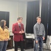 Addison Berryhill, Kase Overstreet and Jesse Moore, all students at the Lamar Career sand Technical Center, gave a presentation on SkillsUSA prior to the February 21 meeting of the Lamar R-1 School Board.