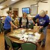 Pictured is Nancy Lowe being served by Amanda Roberts, RN and Larry Rice, environmentalist. The group expressed their thanks and invited the Dade County Health Department to come back anytime and to also feel free to bring desserts. Pictured, left to right, are Roberts, Lowe and Rice.
