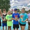 The TigerSharks had six team members earn a High Point Trophy during the Lamar Invitational. Pictured, left to right, are Ben Gould (13-14 Boys winner), Cameron Bailey (11-12 Boys first runner-up), Reece Gould (9-10 Girls first runner-up), Noah Gould (11-12 Boys winner), Mycah Beth Reed (15-18 Girls winner) and Kaitlyn Davis (15-18 Girls first runner-up, tie).